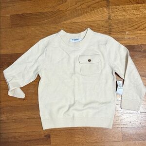 Old Navy Cream Knit Pullover with Chest Pocket